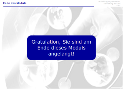 Folie der Lektion am Ende des Moduls GESTEMPSD01