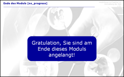 Beispiel einer Lektion die von der Fortschrittsleiste nicht im Anspruch genommen wird.