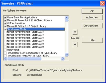 Verweise - VBAProject