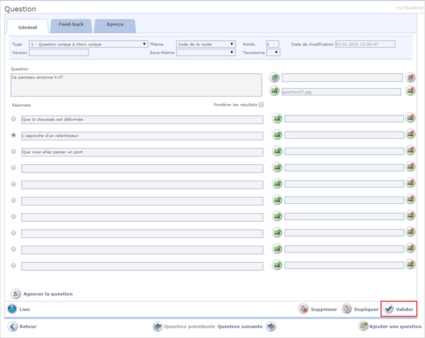 Détail de la question