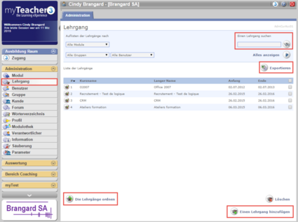 Liste der Lehrgänge