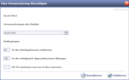 Eine Veraussetzung hinzufügen