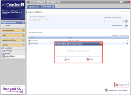 Suppression d'un sous-thème