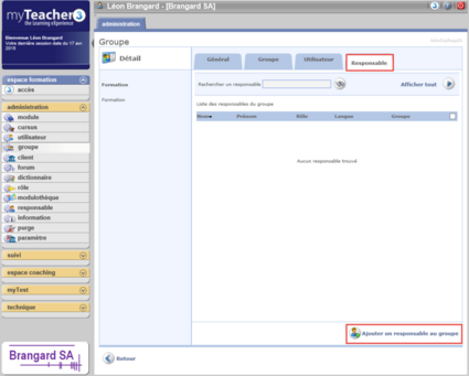 Ajouter un responsable au groupe