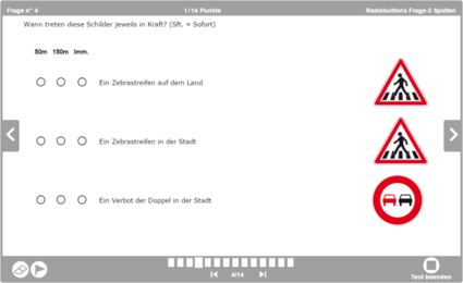 Radiobuttons Frage-3 Spalten