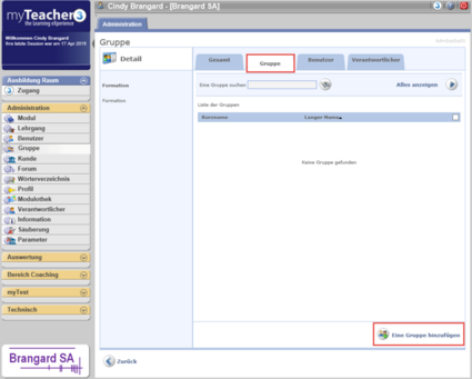 Eine Gruppe hinzufügen