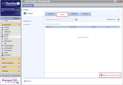 Ajouter un cursus à un client