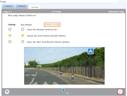 Übersicht der Korrektur