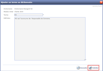 Ajouter un terme au dictionnaire