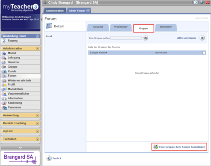 Eine Gruppe dem Forum hinzufügen
