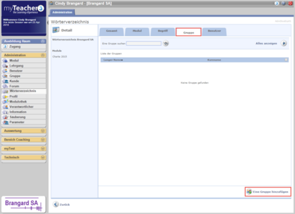 Registerkarte Gruppe