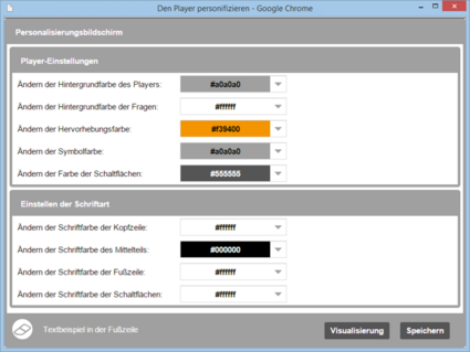 Fenster den Player personifizieren