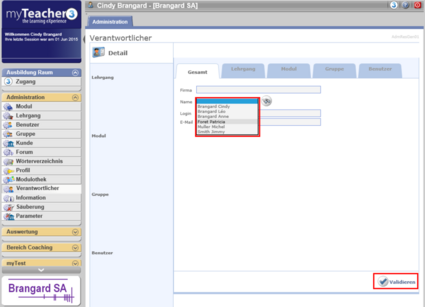 Detail des Verantwortlichen