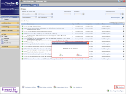 Bestätigung der Löschung