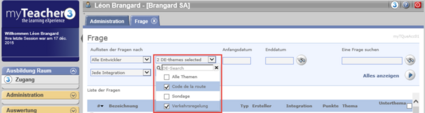 Auswählen von Fragen mit mehreren Themen 