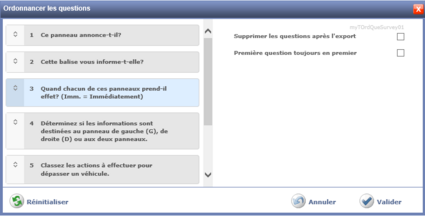 Ordonnancer les questions