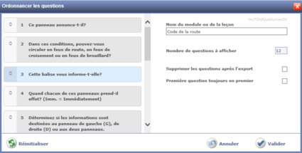 Ordonnancer les questions