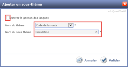 Ajouter un sous-thème