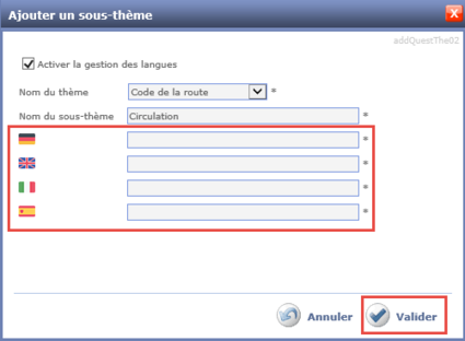 Traduire le sous-thème