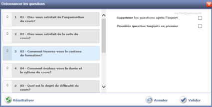 Ordonnancer les questions