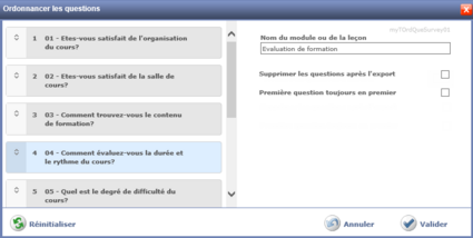 Ordonnancer les questions