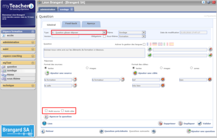 Question glisser-déposer