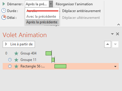 Volet Animation de PowerPoint