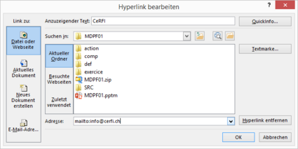 Hyperlink einfügen