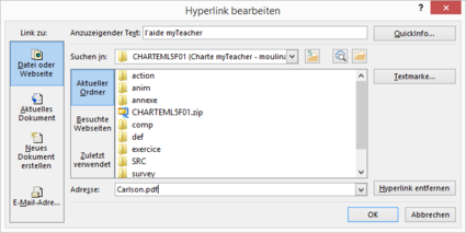 Hyoerlink einfügen