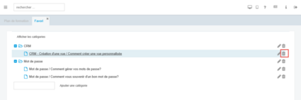 Suppression d'un favori