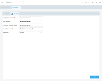 Paramètres de sécurité
