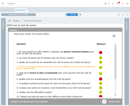 Synthèse des questions
