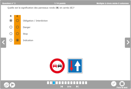 Question multiple à choix mixte (2 colonnes)
