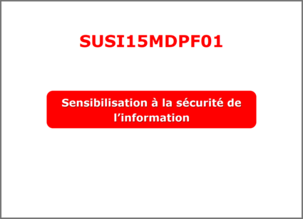 Première diapositive du module, le nom du document principal PowerPoint est donc SUSI15MDPF01