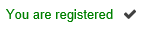 You are registered