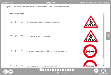 Multiple question to one and only choice (3 columns)