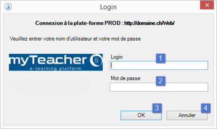 fenêtre Login