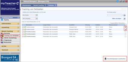 Bescheinigumgen ausdrucken