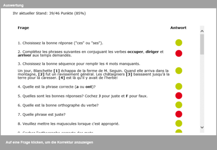 Klick auf einen Versuch