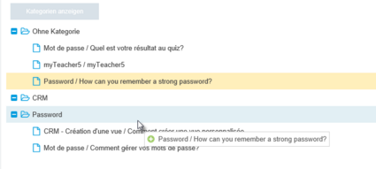 Verschieben eines Favoriten