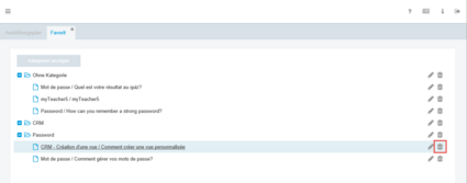 Löschen eines Favoriten