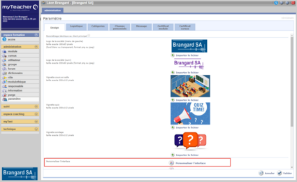 Personnaliser l'interface