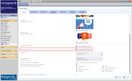 Personnaliser le player