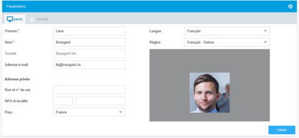 Paramètres personnels