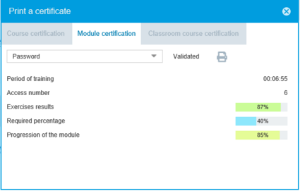 Module certification