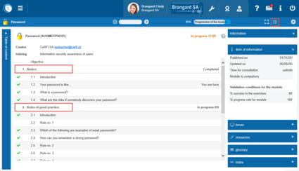 Displaying the chapters with or without the lessons