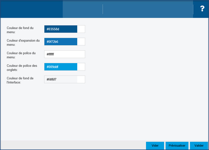 Fenêtre Personnaliser l'interface