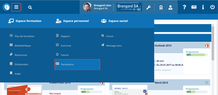 Accès aux paramètres