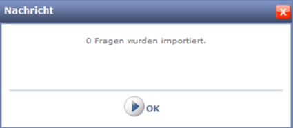 Beim Import eines myTest-Quiz-Moduls in die Sondierung