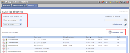 espace coaching>suivi des absences